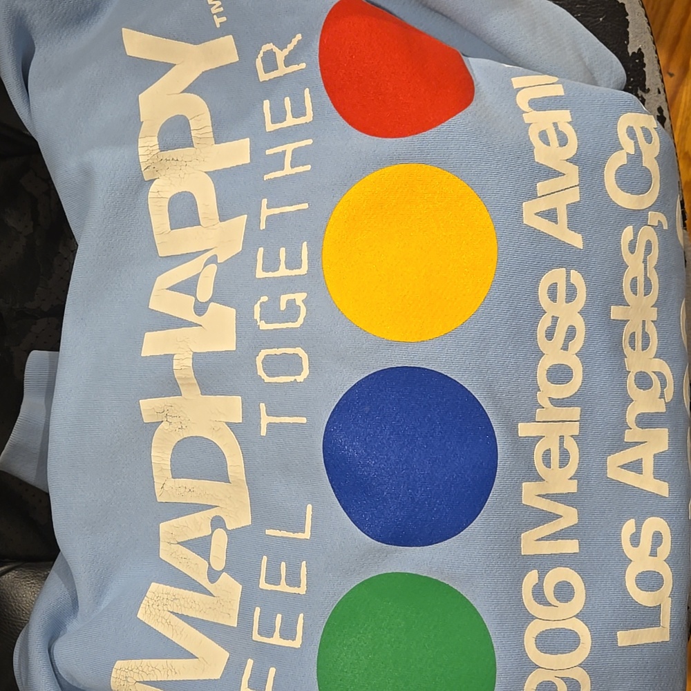 Madhappy LA Feel Together Melrose Cotton Hoodie Light Blue Size L - Picture 3 of 6